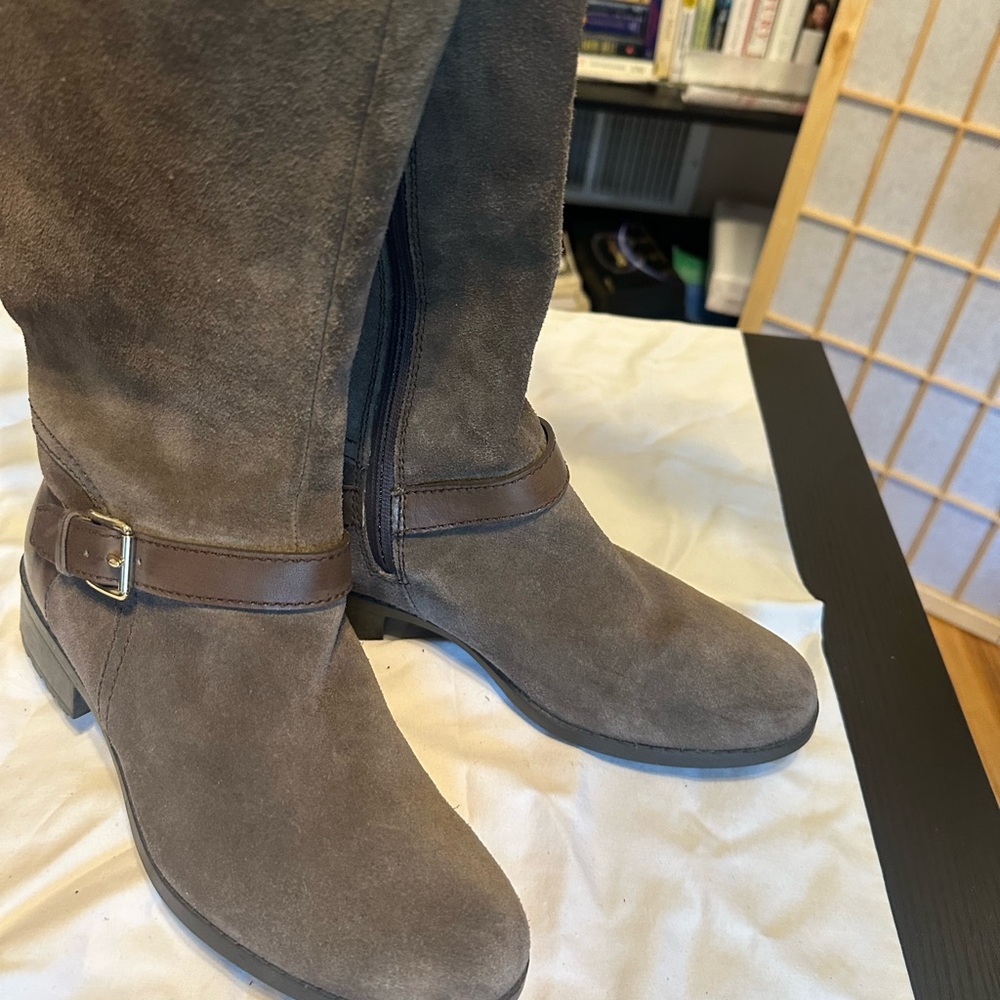 Cole Haan Brown Knee-High Suede Riding Boots